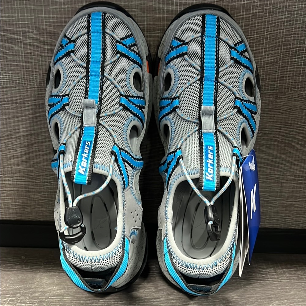 Women's Korkers Swift All-Terrain Sandal w/Trail Trac Sole (Gray/Blue) - Size 7